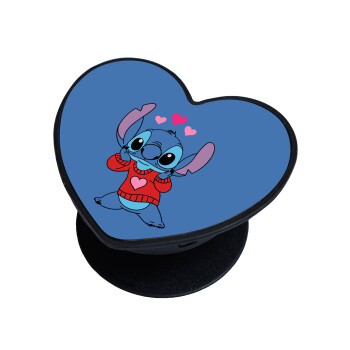 Stitch heart, Phone Holders Stand  καρδιά Μαύρο Βάση Στήριξης Κινητού στο Χέρι