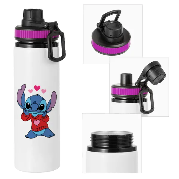Stitch heart — Μεταλλικό παγούρι νερού με καπάκι ασφαλείας, αλουμινίου 850ml