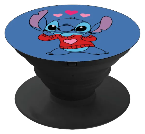 Stitch heart — Phone Holders Stand  Μαύρο Βάση Στήριξης Κινητού στο Χέρι