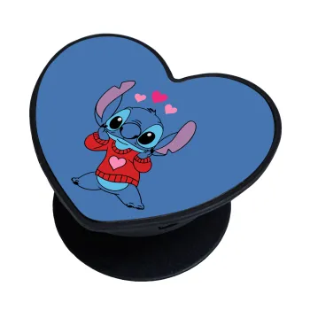 Stitch heart, Phone Holders Stand  καρδιά Μαύρο Βάση Στήριξης Κινητού στο Χέρι