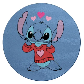 Stitch heart, Επιφάνεια κοπής γυάλινη στρογγυλή (30cm)