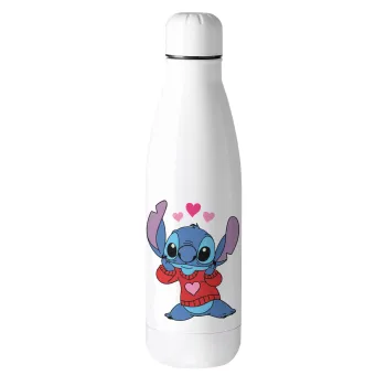 Stitch heart, Metal mug thermos (Stainless steel), 500ml