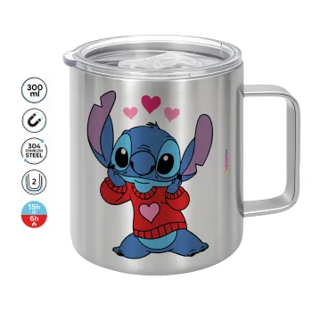 Stitch heart, Κούπα Ανοξείδωτη διπλού τοιχώματος 300ml