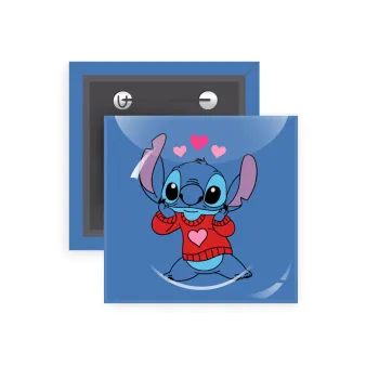 Stitch heart, Κονκάρδα παραμάνα τετράγωνη 5x5cm