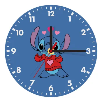 Stitch heart, Wooden wall clock (20cm)