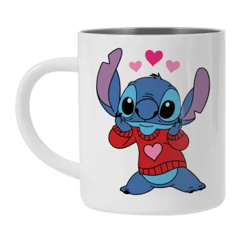 Stitch heart, Κούπα Ανοξείδωτη διπλού τοιχώματος 300ml