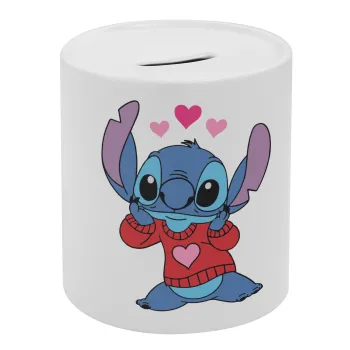 Stitch heart, Κουμπαράς πορσελάνης με τάπα