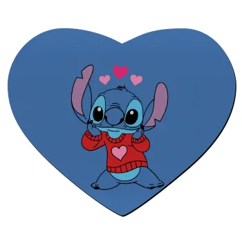 Stitch heart, Mousepad heart 23x20cm
