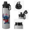 Metallic water bottle with safety cap, 850ml aluminum