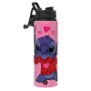 Metallic water bottle with safety lid, 850ml aluminum