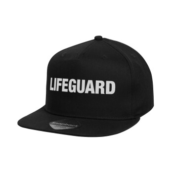 Lifeguard, Καπέλο παιδικό Flat Snapback, Μαύρο (100% ΒΑΜΒΑΚΕΡΟ, ΠΑΙΔΙΚΟ, UNISEX, ONE SIZE)
