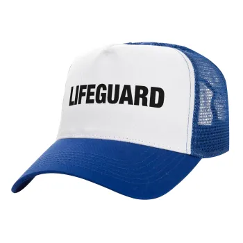 Lifeguard, Καπέλο Ενηλίκων Structured Trucker, με Δίχτυ, ΛΕΥΚΟ/ΜΠΛΕ (100% ΒΑΜΒΑΚΕΡΟ, ΕΝΗΛΙΚΩΝ, UNISEX, ONE SIZE)