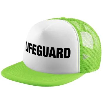 Lifeguard, Καπέλο Ενηλίκων Soft Trucker με Δίχτυ ΠΡΑΣΙΝΟ/ΛΕΥΚΟ (POLYESTER, ΕΝΗΛΙΚΩΝ, ONE SIZE)