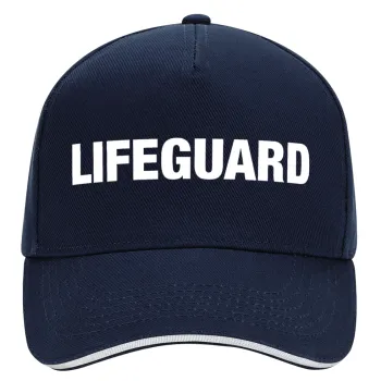 Lifeguard, DRILL Adult Ultimate Hat BLUE/WHITE, (100% COTTON, ADULT, UNISEX, ONE SIZE)