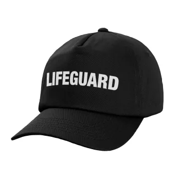 Lifeguard, Child's Baseball Cap, 100% Cotton, Black