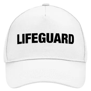 Lifeguard, Καπέλο Ενηλίκων Baseball, Drill, Λευκό (100% ΒΑΜΒΑΚΕΡΟ, ΕΝΗΛΙΚΩΝ, UNISEX, ONE SIZE)