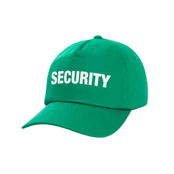 Security, Καπέλο παιδικό Baseball, 100% Βαμβακερό Twill, Πράσινο (ΒΑΜΒΑΚΕΡΟ, ΠΑΙΔΙΚΟ, UNISEX, ONE SIZE)