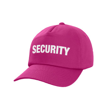 Security, Καπέλο παιδικό Baseball, 100% Βαμβακερό Twill, Φούξια (ΒΑΜΒΑΚΕΡΟ, ΠΑΙΔΙΚΟ, UNISEX, ONE SIZE)