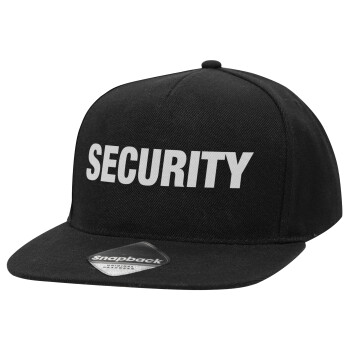 Security, Καπέλο Ενηλίκων Flat Snapback Μαύρο, (POLYESTER, ΕΝΗΛΙΚΩΝ, UNISEX, ONE SIZE)