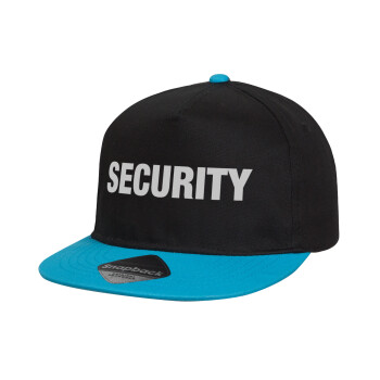Security, Καπέλο παιδικό snapback, 100% Βαμβακερό, Μαύρο/Μπλε