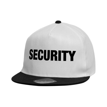 Security, Καπέλο παιδικό Flat Snapback, Λευκό (100% ΒΑΜΒΑΚΕΡΟ, ΠΑΙΔΙΚΟ, UNISEX, ONE SIZE)