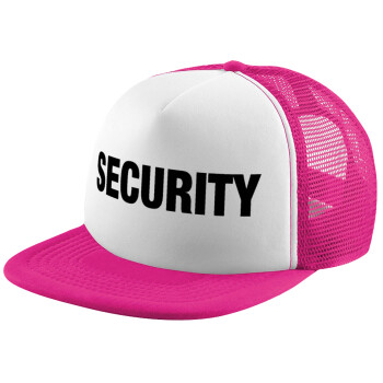 Security, Καπέλο παιδικό Soft Trucker με Δίχτυ Pink/White 