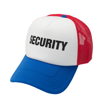Security, Καπέλο Soft Trucker με Δίχτυ Red/Blue/White 