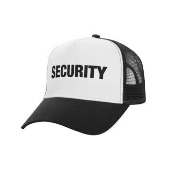 Security, Καπέλο Ενηλίκων Structured Trucker, με Δίχτυ, ΛΕΥΚΟ/ΜΑΥΡΟ (100% ΒΑΜΒΑΚΕΡΟ, ΕΝΗΛΙΚΩΝ, UNISEX, ONE SIZE)