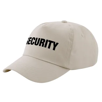 Security, Μπεζ (SAND) Πεντάφυλλο Καπέλο Ενηλίκων Βαμβακερό (UNISEX, ONE SIZE)