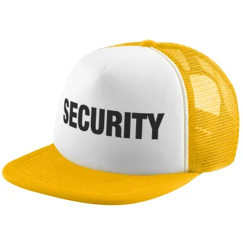 Security, Καπέλο Ενηλίκων Soft Trucker με Δίχτυ Κίτρινο/White (POLYESTER, ΕΝΗΛΙΚΩΝ, UNISEX, ONE SIZE)