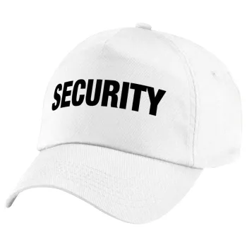 Security, Καπέλο παιδικό Baseball, 100% Βαμβακερό Twill, Λευκό (ΒΑΜΒΑΚΕΡΟ, ΠΑΙΔΙΚΟ, UNISEX, ONE SIZE)