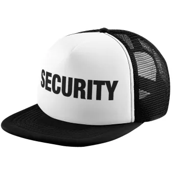 Security, Καπέλο παιδικό Soft Trucker με Δίχτυ ΜΑΥΡΟ/ΛΕΥΚΟ (POLYESTER, ΠΑΙΔΙΚΟ, ONE SIZE)