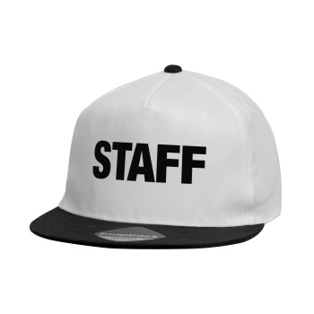 Staff, Καπέλο παιδικό Snapback, 100% Βαμβακερό, Λευκό