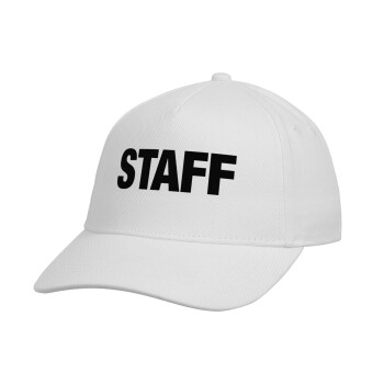 Staff, Καπέλο Ενηλίκων Baseball, Drill, Λευκό (100% ΒΑΜΒΑΚΕΡΟ, ΕΝΗΛΙΚΩΝ, UNISEX, ONE SIZE)