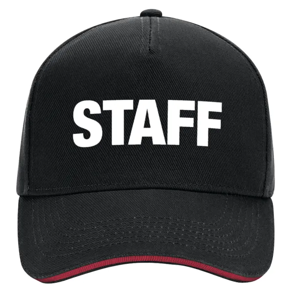 Staff — DRILL Καπέλο Ενηλίκων Ultimate ΜΑΥΡΟ/ΚΟΚΚΙΝΟ, (100% ΒΑΜΒΑΚΕΡΟ, ΕΝΗΛΙΚΩΝ, UNISEX, ONE SIZE)