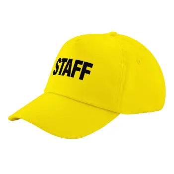 Staff, Καπέλο παιδικό Baseball, 100% Βαμβακερό Twill, Κίτρινο (ΒΑΜΒΑΚΕΡΟ, ΠΑΙΔΙΚΟ, UNISEX, ONE SIZE)