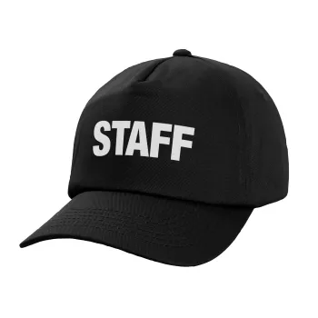 Staff, Child's Baseball Cap, 100% Cotton, Black