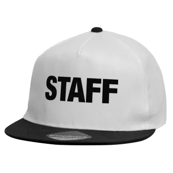 Staff, Καπέλο παιδικό Flat Snapback, Λευκό (100% ΒΑΜΒΑΚΕΡΟ, ΠΑΙΔΙΚΟ, UNISEX, ONE SIZE)
