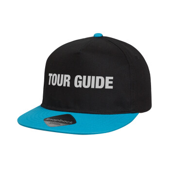 Tour Guide, Καπέλο παιδικό snapback, 100% Βαμβακερό, Μαύρο/Μπλε
