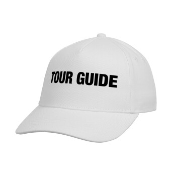 Tour Guide, Καπέλο Ενηλίκων Baseball, Drill, Λευκό (100% ΒΑΜΒΑΚΕΡΟ, ΕΝΗΛΙΚΩΝ, UNISEX, ONE SIZE)