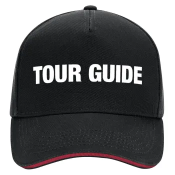 Tour Guide, DRILL Adult Ultimate Hat BLACK/RED, (100% COTTON, ADULT, UNISEX, ONE SIZE)