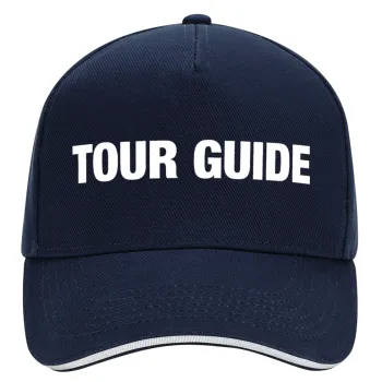 Tour Guide, DRILL Adult Ultimate Hat BLUE/WHITE, (100% COTTON, ADULT, UNISEX, ONE SIZE)