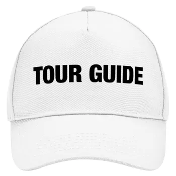 Tour Guide, Καπέλο Ενηλίκων Baseball, Drill, Λευκό (100% ΒΑΜΒΑΚΕΡΟ, ΕΝΗΛΙΚΩΝ, UNISEX, ONE SIZE)