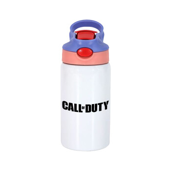 Call of Duty, Children's hot water bottle, stainless steel, with safety straw, pink/purple (350ml)