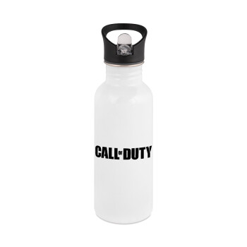 Call of Duty, Παγούρι νερού Λευκό με καλαμάκι, ανοξείδωτο ατσάλι 600ml