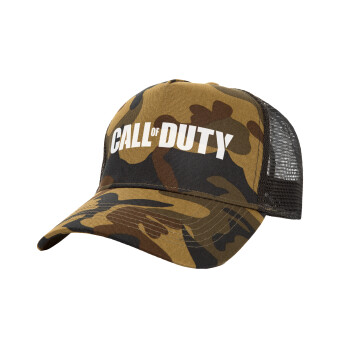 Call of Duty, Adult Structured Trucker Hat, with Mesh, (Camouflage) Army (100% COTTON, ADULT, UNISEX, ONE SIZE)
