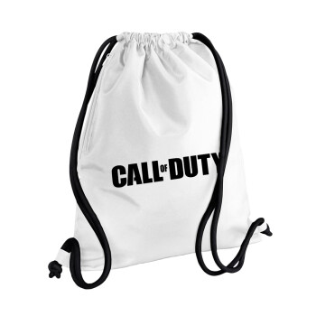 Call of Duty, Τσάντα πλάτης πουγκί GYMBAG λευκή, με τσέπη (40x48cm) & χονδρά κορδόνια