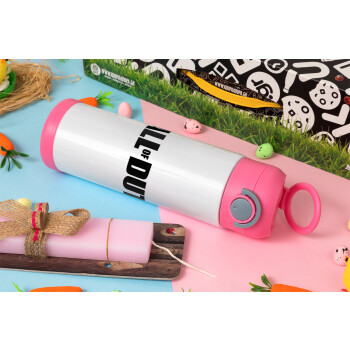 Call of Duty, Easter candle, Childrens hot water bottle, stainless steel, with safety straw, PINK (500ml)
