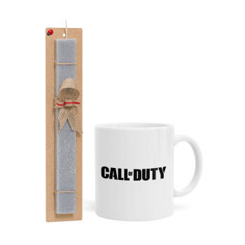 Call of Duty, Easter Set, Ceramic Cup (330ml) & Easter aromatic flat candle (30cm) (GRAY)