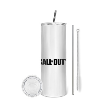 Call of Duty, Eco friendly ποτήρι θερμό (tumbler) από ανοξείδωτο ατσάλι 600ml, με μεταλλικό καλαμάκι & βούρτσα καθαρισμού
